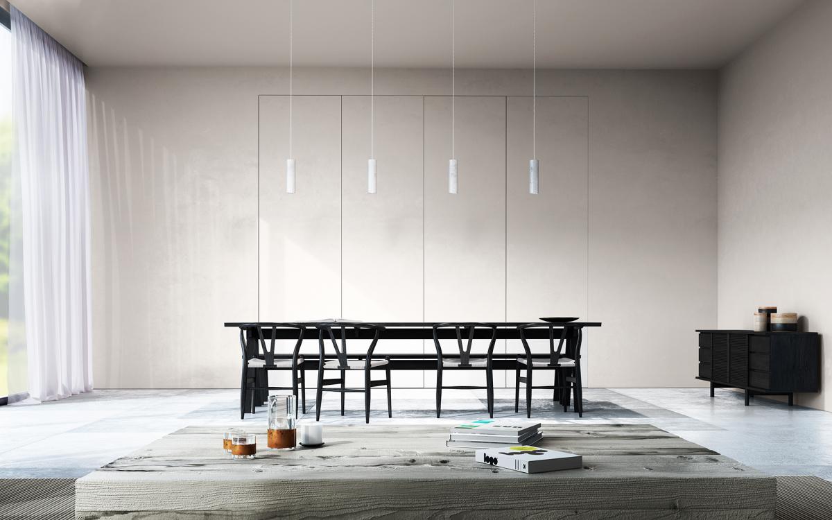 Zen minimaliste dans le salon avec une palette de couleurs équilibrée