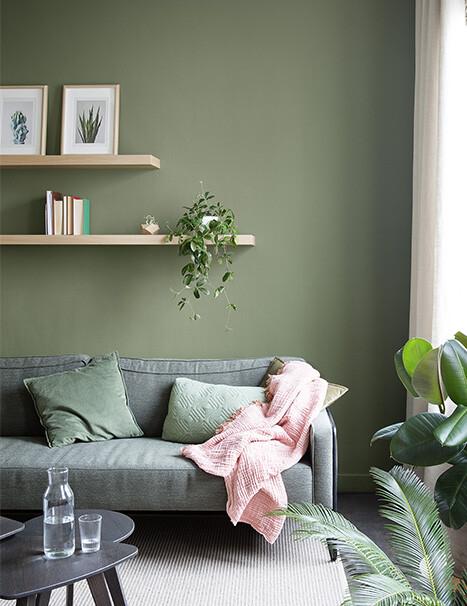 B olie strottenhoofd accent Woonkamer verven - colora.be